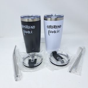 Boyfriend & Girlfriend Travel Insulated Tumbler Fiance Fiancee Bachlorette 20 oz